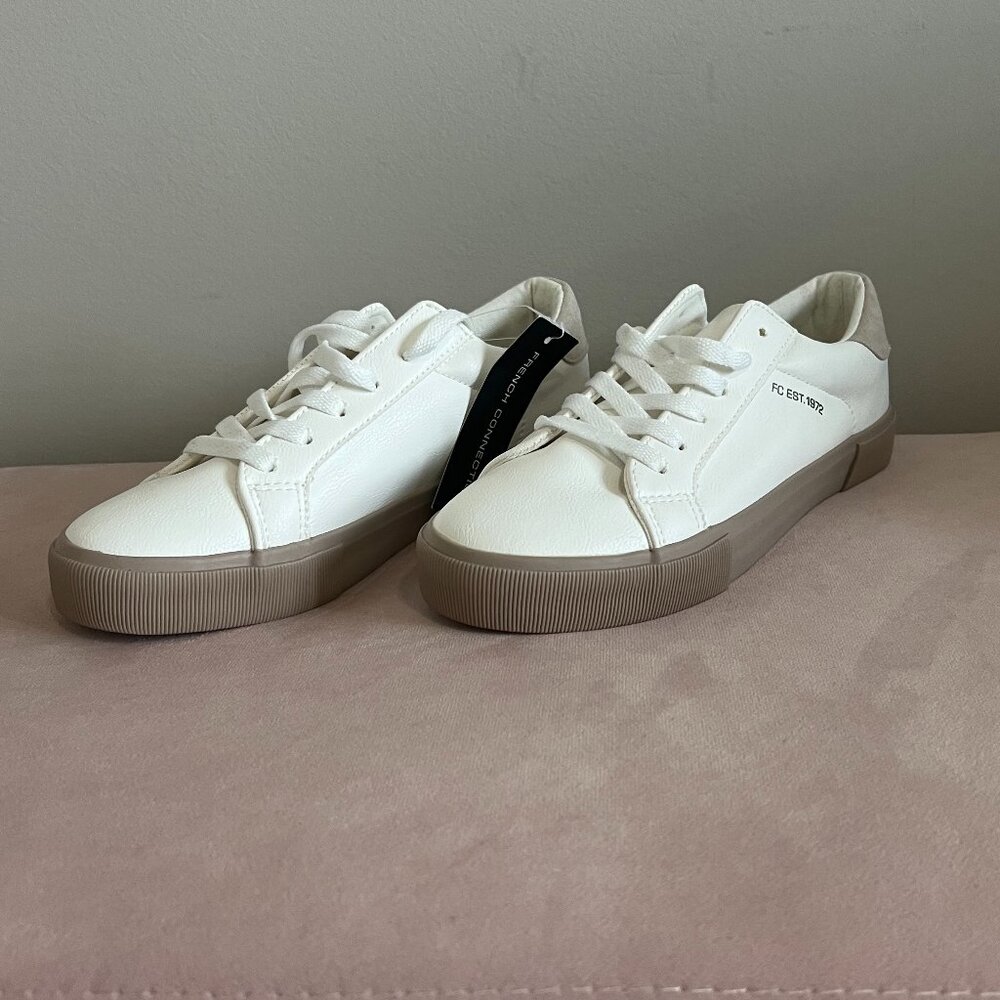 NIB French Connection Becka Sneakers Women’s Size 8 White Platform Lace Up